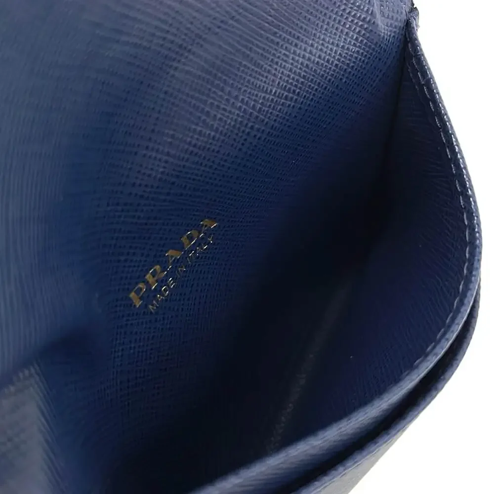 Prada Card Case Navy Gold - Picture 4 of 5